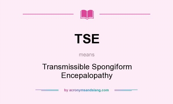 What does TSE mean? It stands for Transmissible Spongiform Encepalopathy