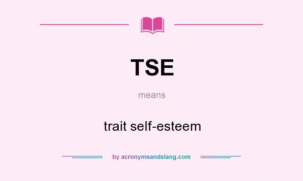 What does TSE mean? It stands for trait self-esteem