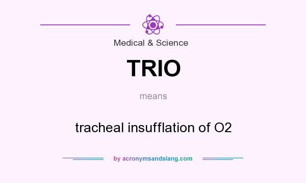 What does TRIO mean? It stands for tracheal insufflation of O2