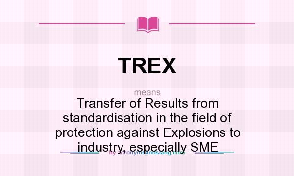 What does TREX mean? It stands for Transfer of Results from standardisation in the field of protection against Explosions to industry, especially SME