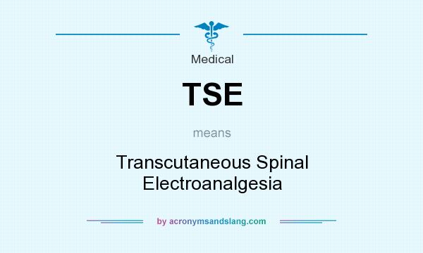 What does TSE mean? It stands for Transcutaneous Spinal Electroanalgesia