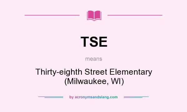 What does TSE mean? It stands for Thirty-eighth Street Elementary (Milwaukee, WI)