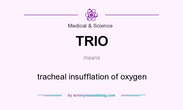 What does TRIO mean? It stands for tracheal insufflation of oxygen