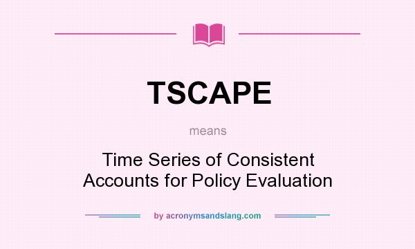 What does TSCAPE mean? It stands for Time Series of Consistent Accounts for Policy Evaluation