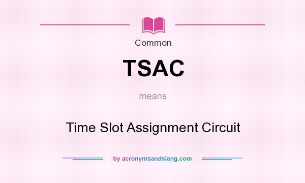 What does TSAC mean? It stands for Time Slot Assignment Circuit