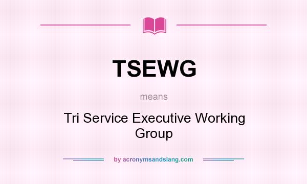 What does TSEWG mean? It stands for Tri Service Executive Working Group