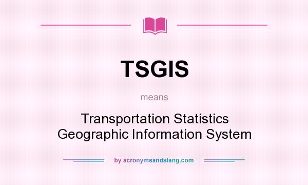 What does TSGIS mean? It stands for Transportation Statistics Geographic Information System