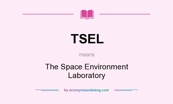 What does TSEL mean? It stands for The Space Environment Laboratory