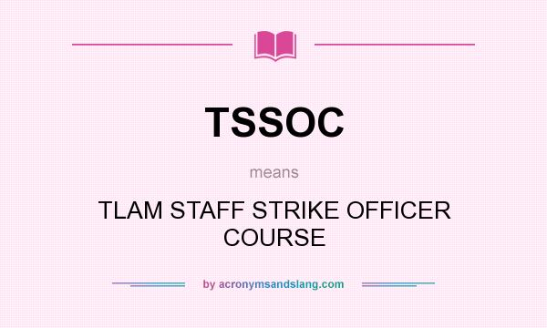 What does TSSOC mean? It stands for TLAM STAFF STRIKE OFFICER COURSE