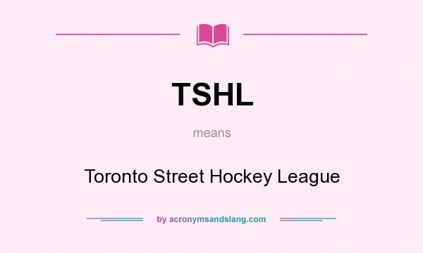 What does TSHL mean? It stands for Toronto Street Hockey League