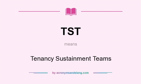 What does TST mean? It stands for Tenancy Sustainment Teams