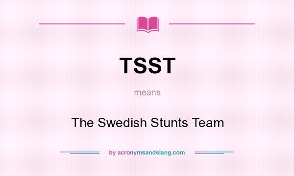 What does TSST mean? It stands for The Swedish Stunts Team