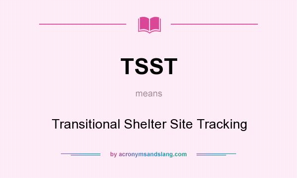What does TSST mean? It stands for Transitional Shelter Site Tracking