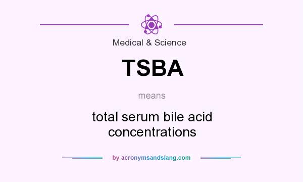 What does TSBA mean? It stands for total serum bile acid concentrations