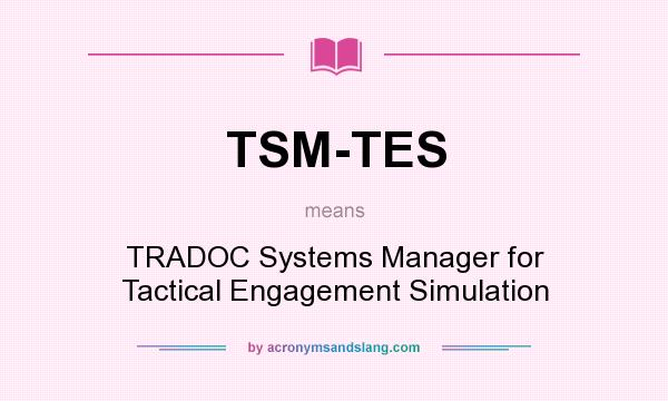 What does TSM-TES mean? It stands for TRADOC Systems Manager for Tactical Engagement Simulation