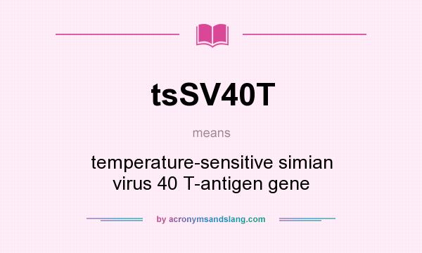 What does tsSV40T mean? It stands for temperature-sensitive simian virus 40 T-antigen gene