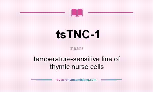 What does tsTNC-1 mean? It stands for temperature-sensitive line of thymic nurse cells