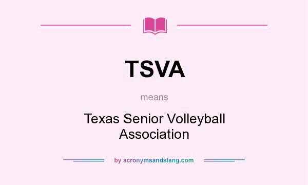 What does TSVA mean? It stands for Texas Senior Volleyball Association