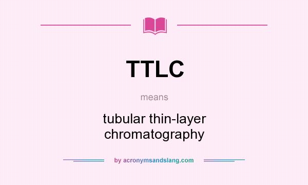 What does TTLC mean? It stands for tubular thin-layer chromatography