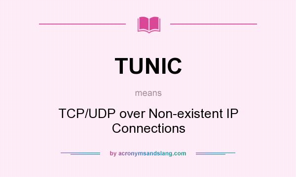What does TUNIC mean? It stands for TCP/UDP over Non-existent IP Connections