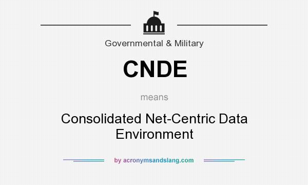What does CNDE mean? It stands for Consolidated Net-Centric Data Environment