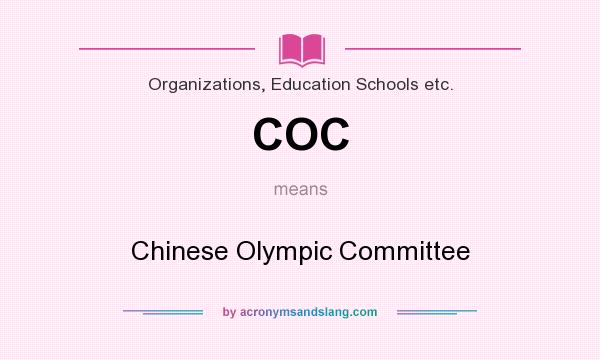 What does COC mean? It stands for Chinese Olympic Committee