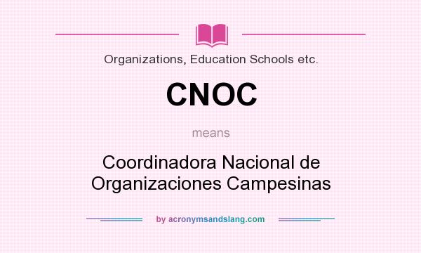 What does CNOC mean? It stands for Coordinadora Nacional de Organizaciones Campesinas