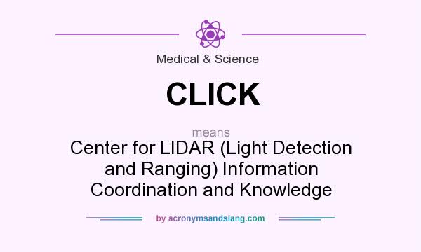 What does CLICK mean? It stands for Center for LIDAR (Light Detection and Ranging) Information Coordination and Knowledge