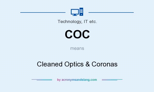 What does COC mean? It stands for Cleaned Optics & Coronas
