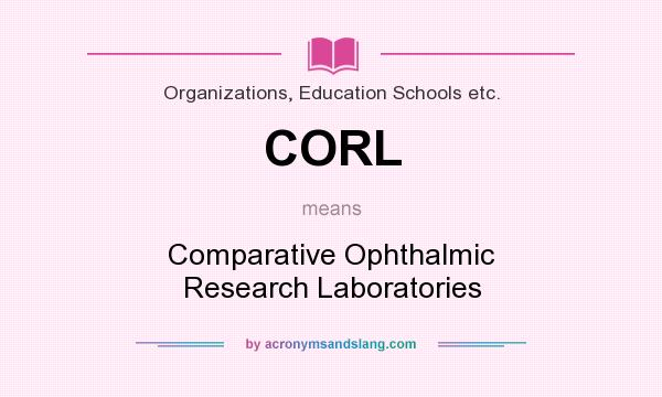 What does CORL mean? It stands for Comparative Ophthalmic Research Laboratories