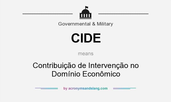 What does CIDE mean? It stands for Contribuição de Intervenção no Domínio Econômico