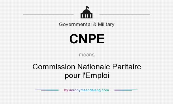 What does CNPE mean? It stands for Commission Nationale Paritaire pour l`Emploi