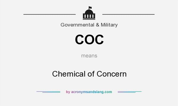 What does COC mean? It stands for Chemical of Concern