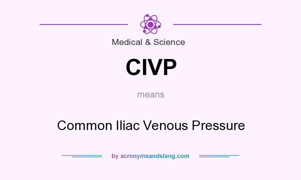 What does CIVP mean? It stands for Common Iliac Venous Pressure