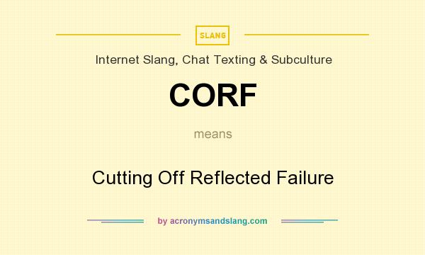 What does CORF mean? It stands for Cutting Off Reflected Failure