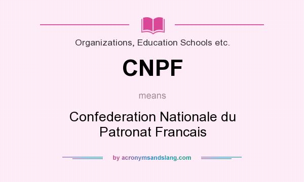 What does CNPF mean? It stands for Confederation Nationale du Patronat Francais
