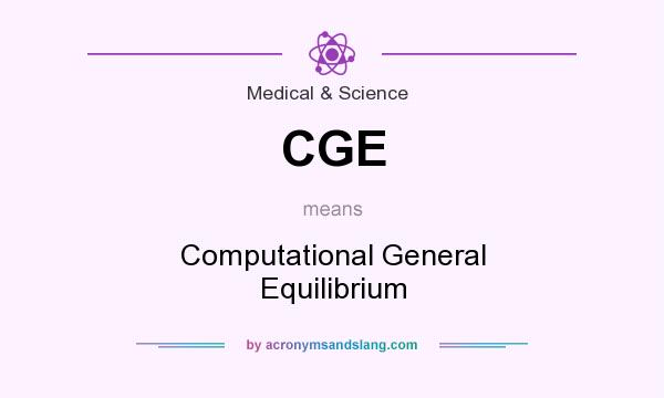 What does CGE mean? It stands for Computational General Equilibrium