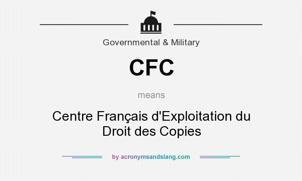 What does CFC mean? It stands for Centre Français d`Exploitation du Droit des Copies