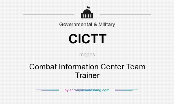 What does CICTT mean? It stands for Combat Information Center Team Trainer