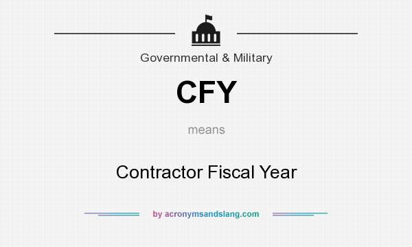 What does CFY mean? It stands for Contractor Fiscal Year