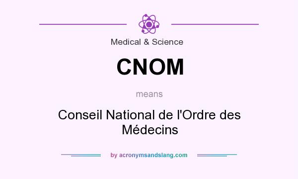 What does CNOM mean? It stands for Conseil National de l`Ordre des Médecins