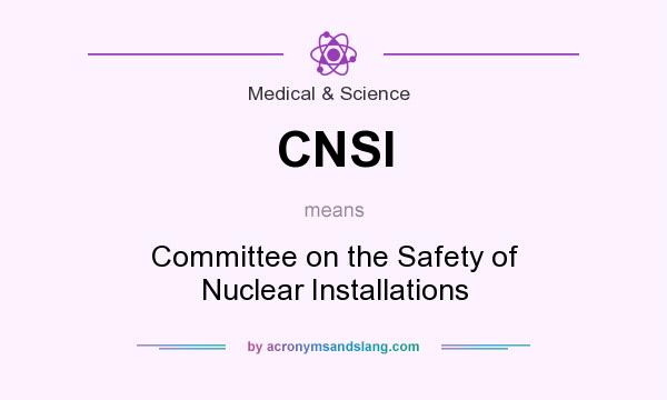 What does CNSI mean? It stands for Committee on the Safety of Nuclear Installations