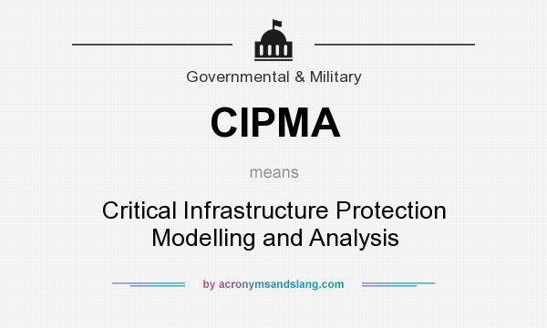 What does CIPMA mean? It stands for Critical Infrastructure Protection Modelling and Analysis