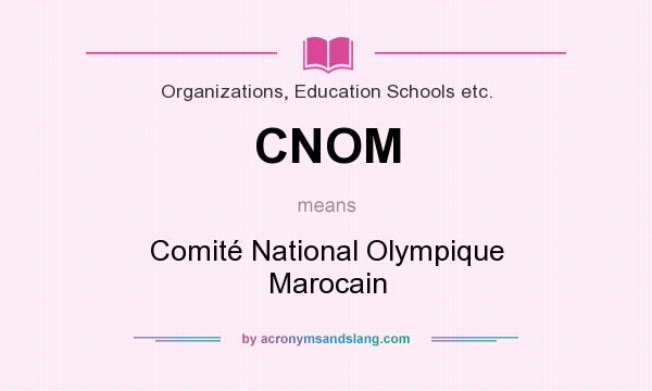 What does CNOM mean? It stands for Comité National Olympique Marocain