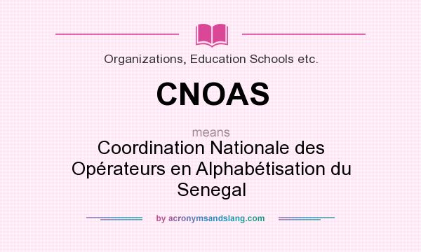 What does CNOAS mean? It stands for Coordination Nationale des Opérateurs en Alphabétisation du Senegal