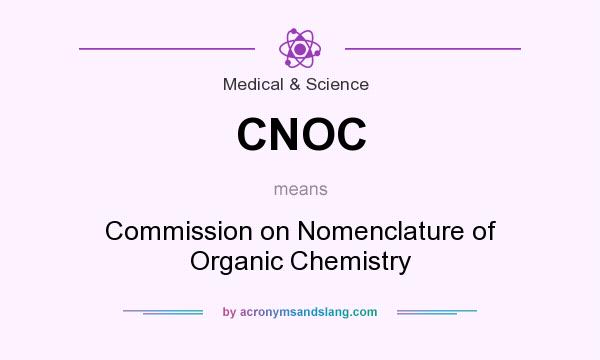 What does CNOC mean? It stands for Commission on Nomenclature of Organic Chemistry