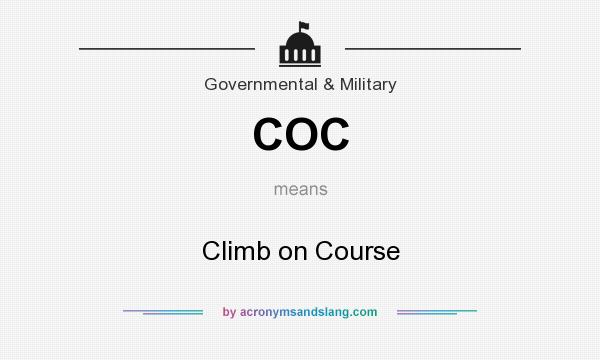 What does COC mean? It stands for Climb on Course