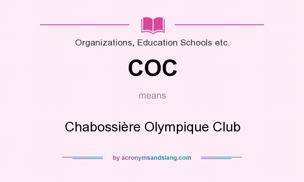 What does COC mean? It stands for Chabossière Olympique Club