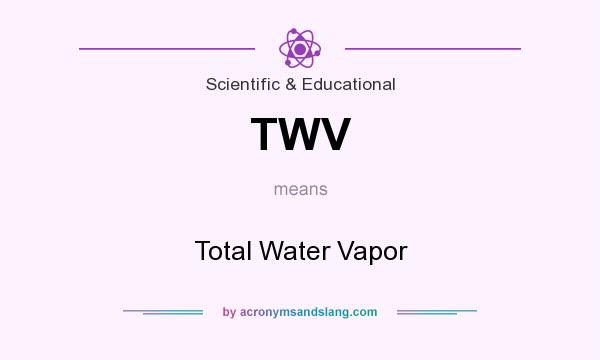 What does TWV mean? It stands for Total Water Vapor