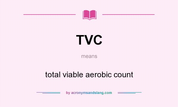 What does TVC mean? It stands for total viable aerobic count